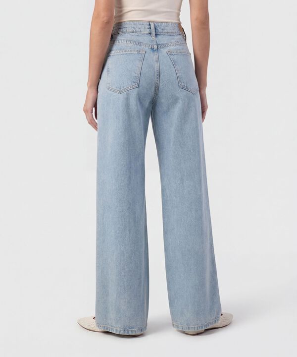 Jeans Wide Leg De Tiro Alto Para Mujer