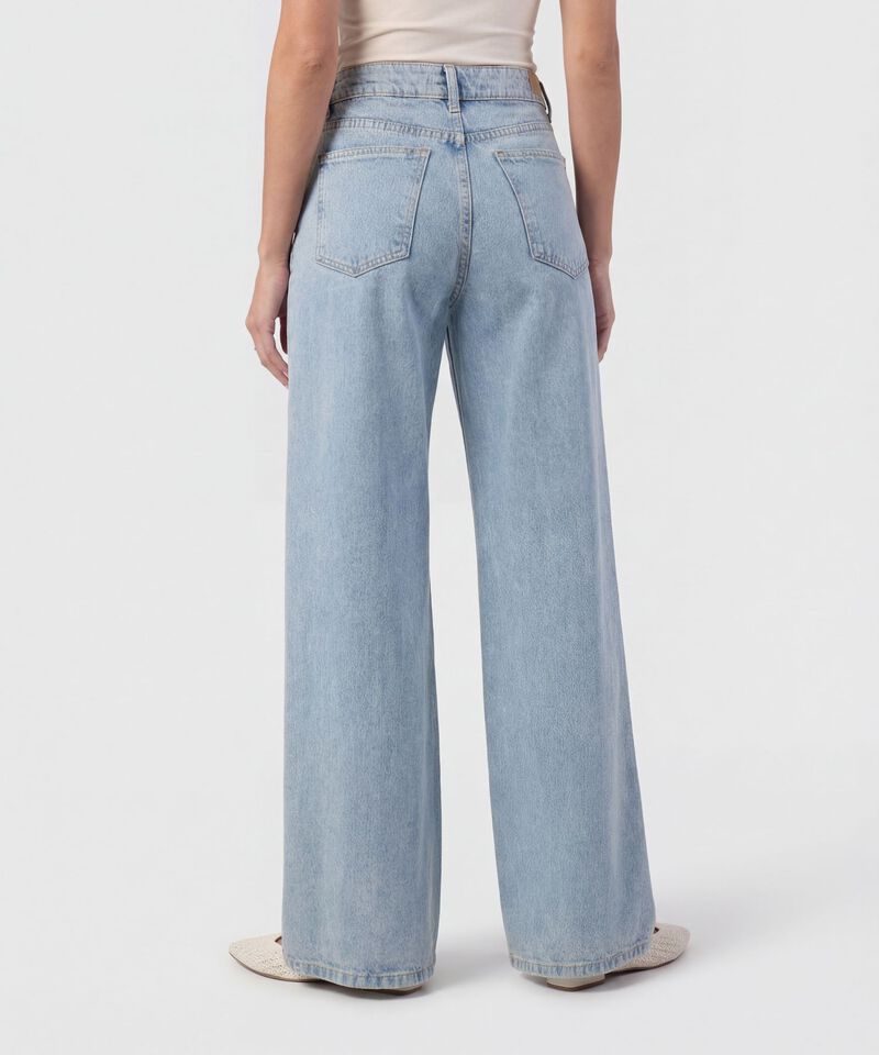 Jeans Wide Leg De Tiro Alto Para Mujer