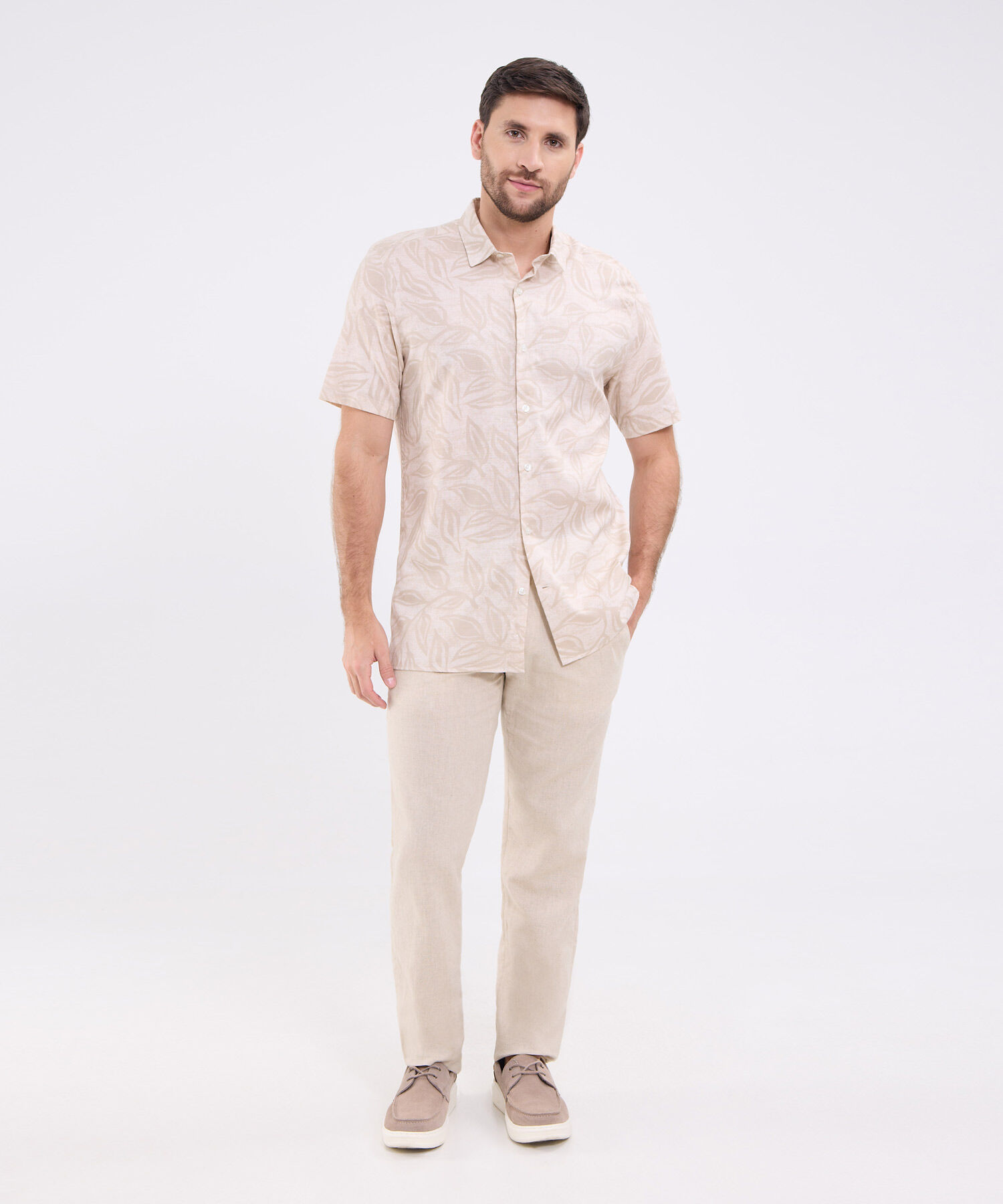 Camisa manga corta estampada para hombre