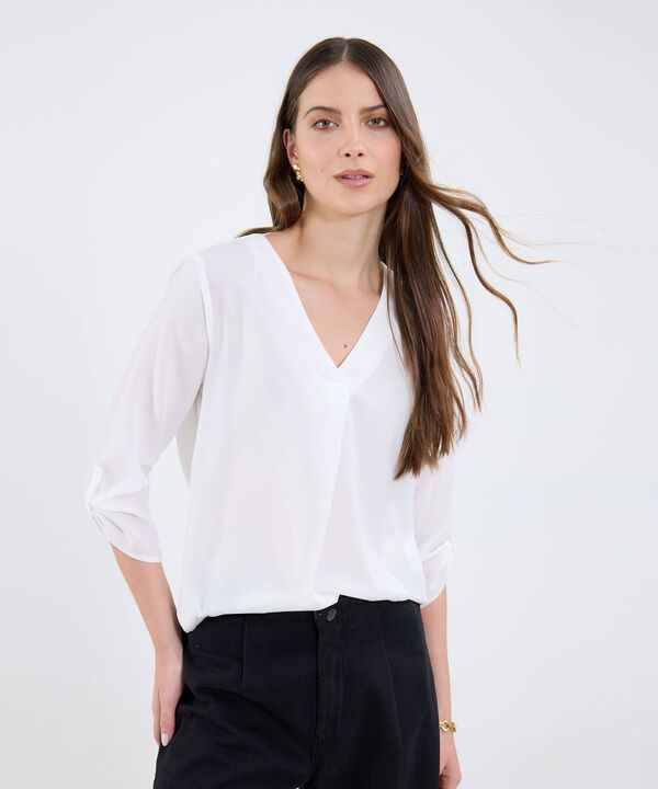 Blusa Manga &frac34; Unicolor image number null