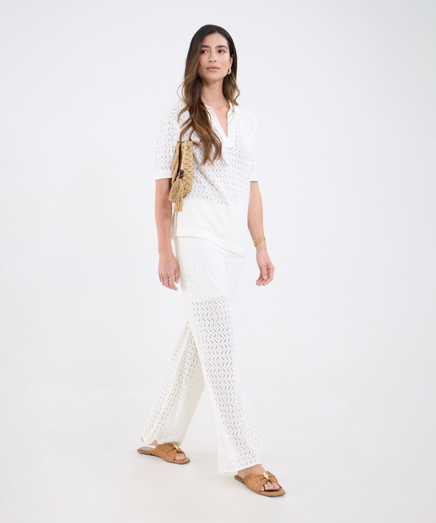 Pantalon Texturizado Unicolor