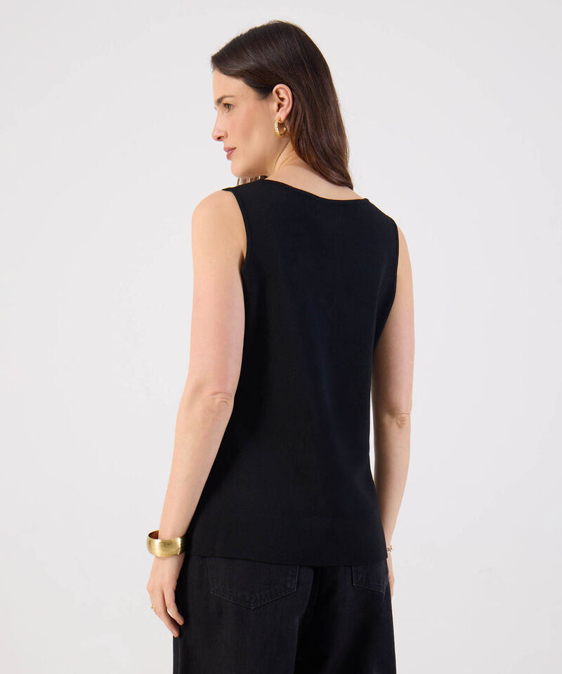 Chaleco Mujer Tejido Sin Mangas Botones Dorados