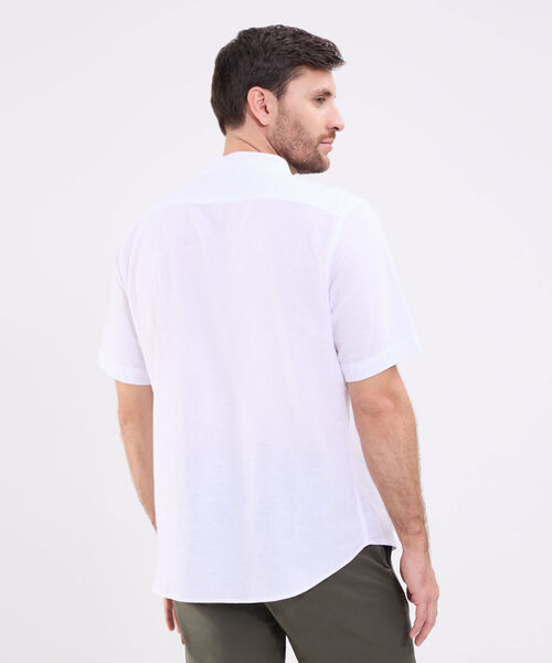 Camisa manga corta unicolor para hombre