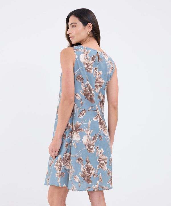 Vestido Con Estampado Floral Manga Sisa