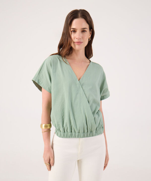 Blusa Unicolor Manga Corta 