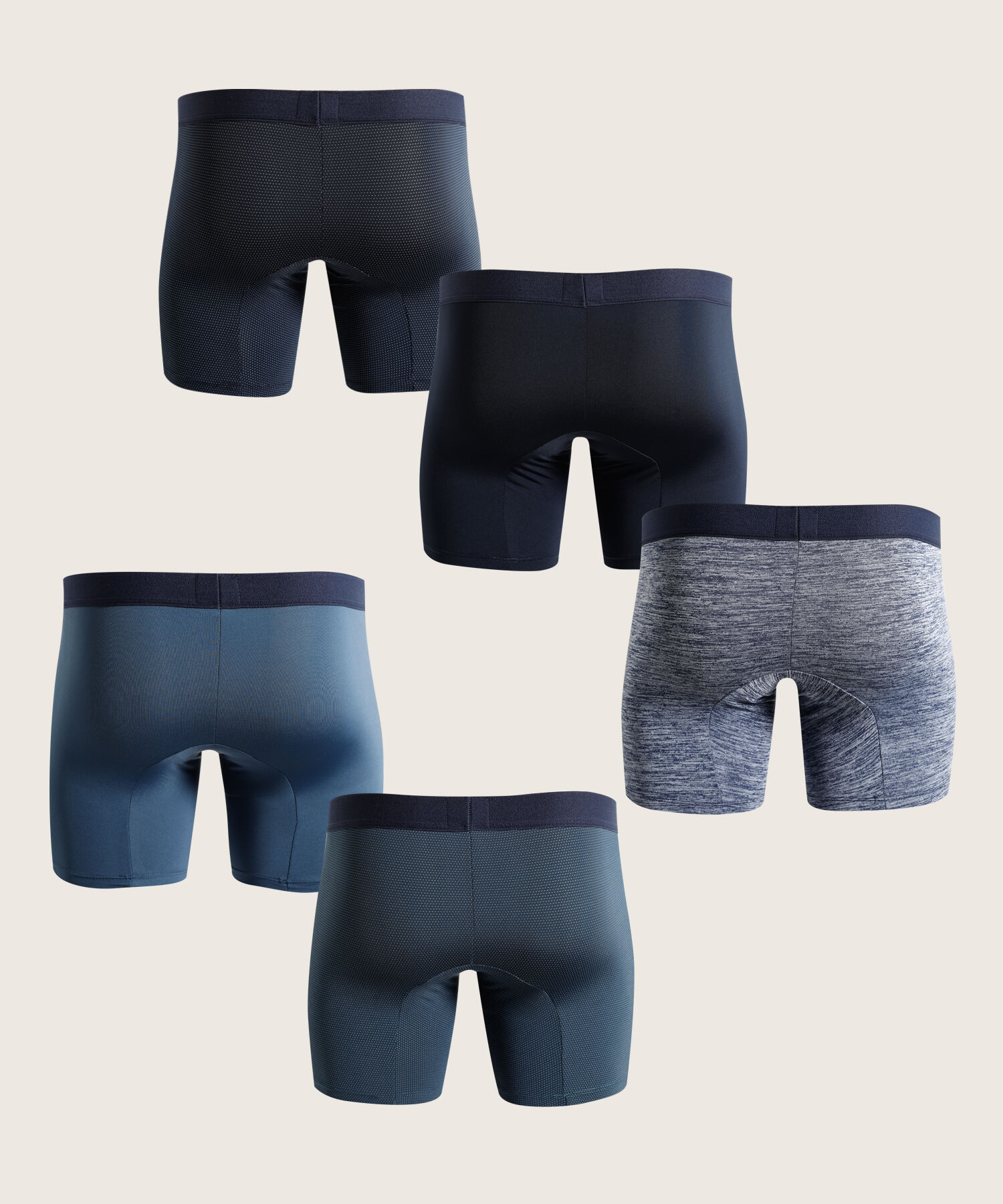 Boxer Pack X5 Medio Microfibra Unicolor Con Textura