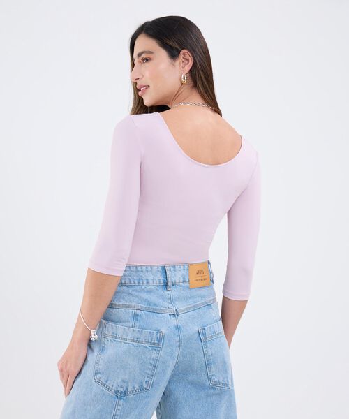 Camiseta Unicolor Manga ¾