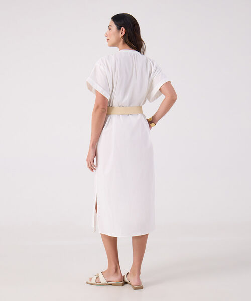 Vestido Unicolor Con Cinturon 