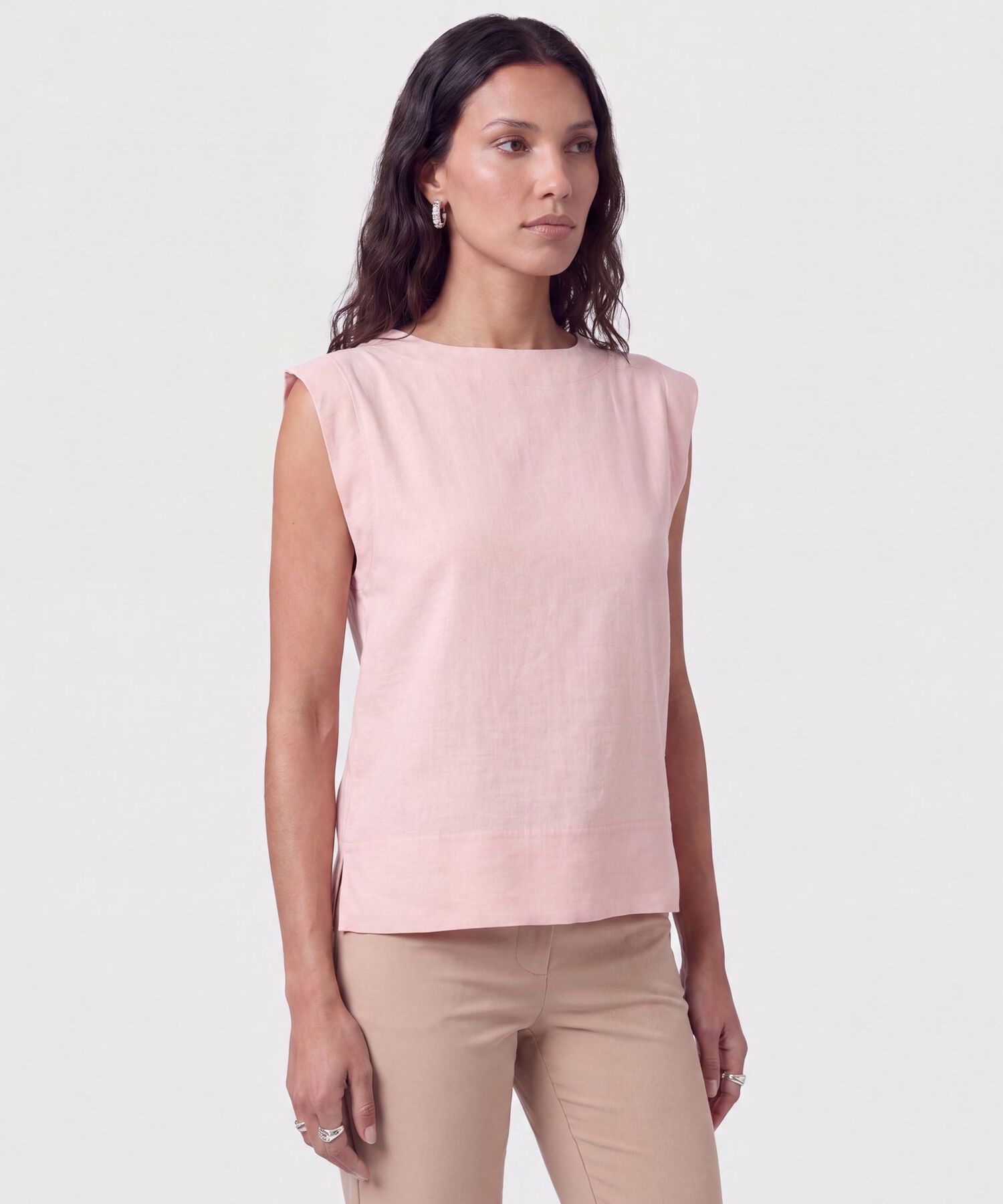 Blusa Cuello Plano Con Hombreras Para Mujer