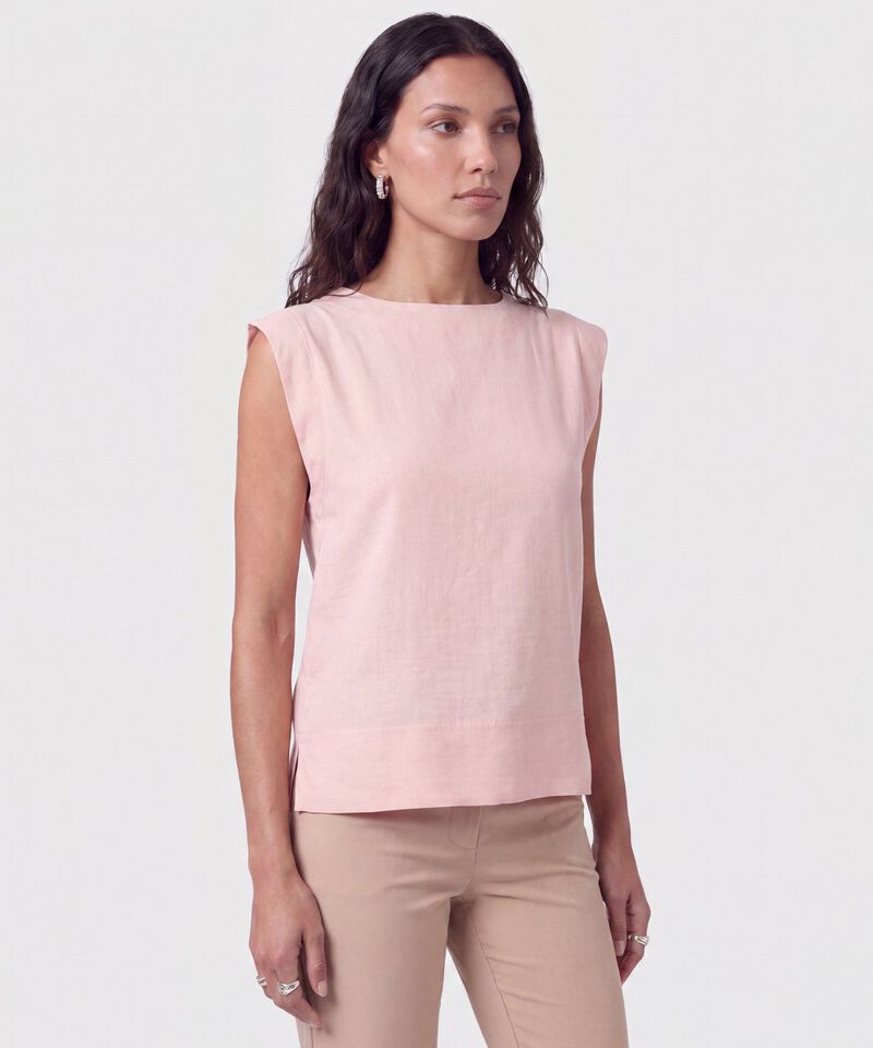Blusa Cuello Plano Con Hombreras Para Mujer