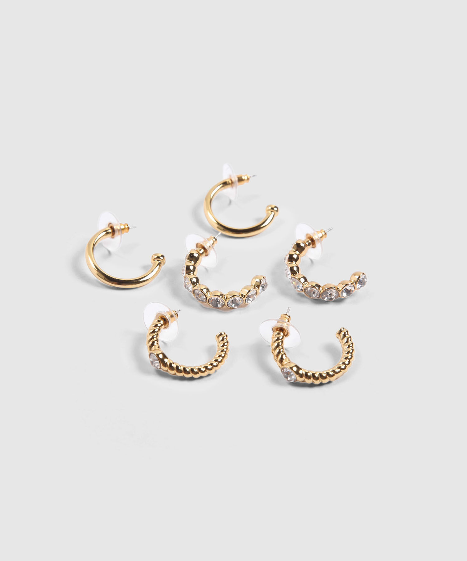 Set x 3 Aretes Dorados con Perlas