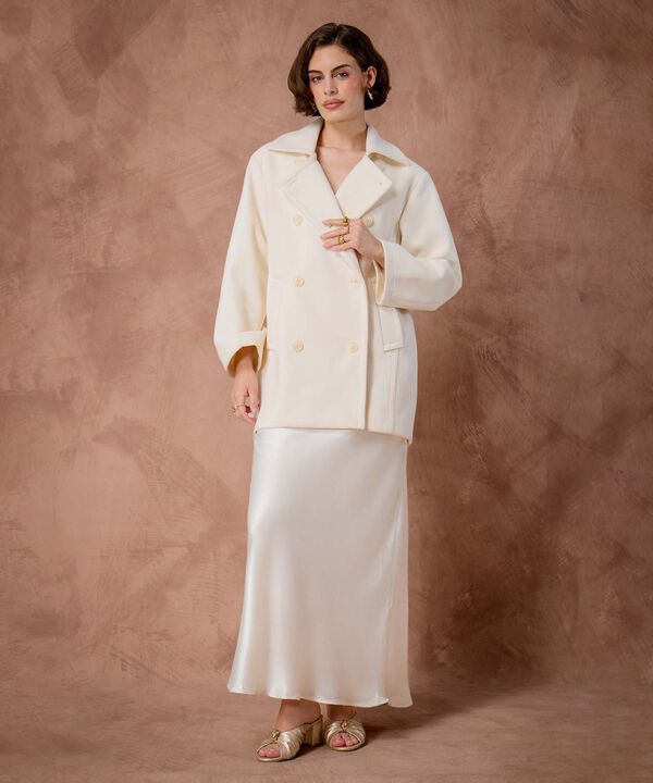 Chaqueta Mujer Cruzada Doble Botonadura Lana image number null