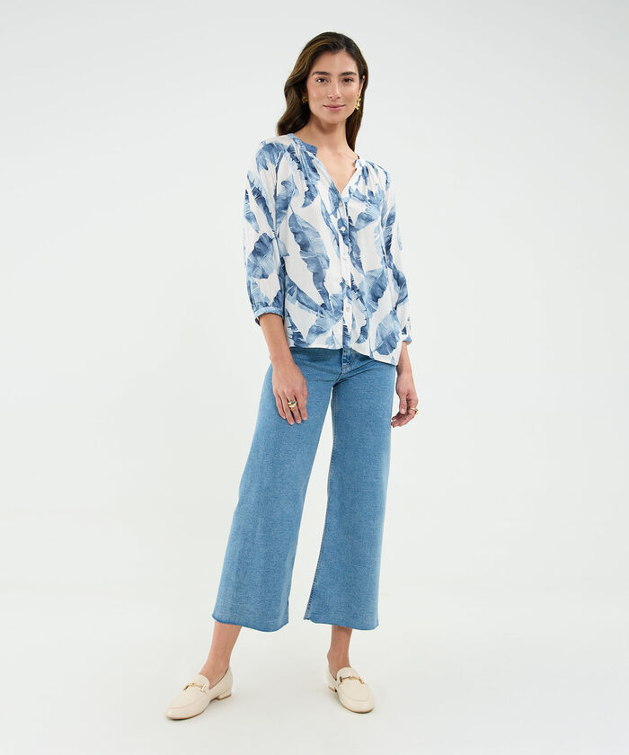 Blusa Estampada Escote en V