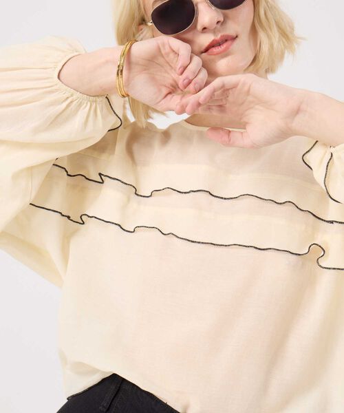 Blusa Unicolor Con Boleros En Frente image number null