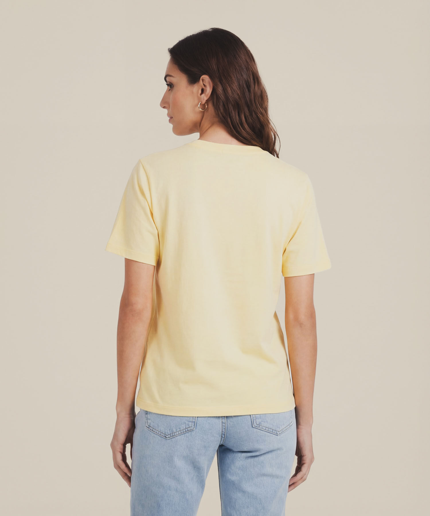 Camiseta Estempada Cuello Redondo Para Mujer