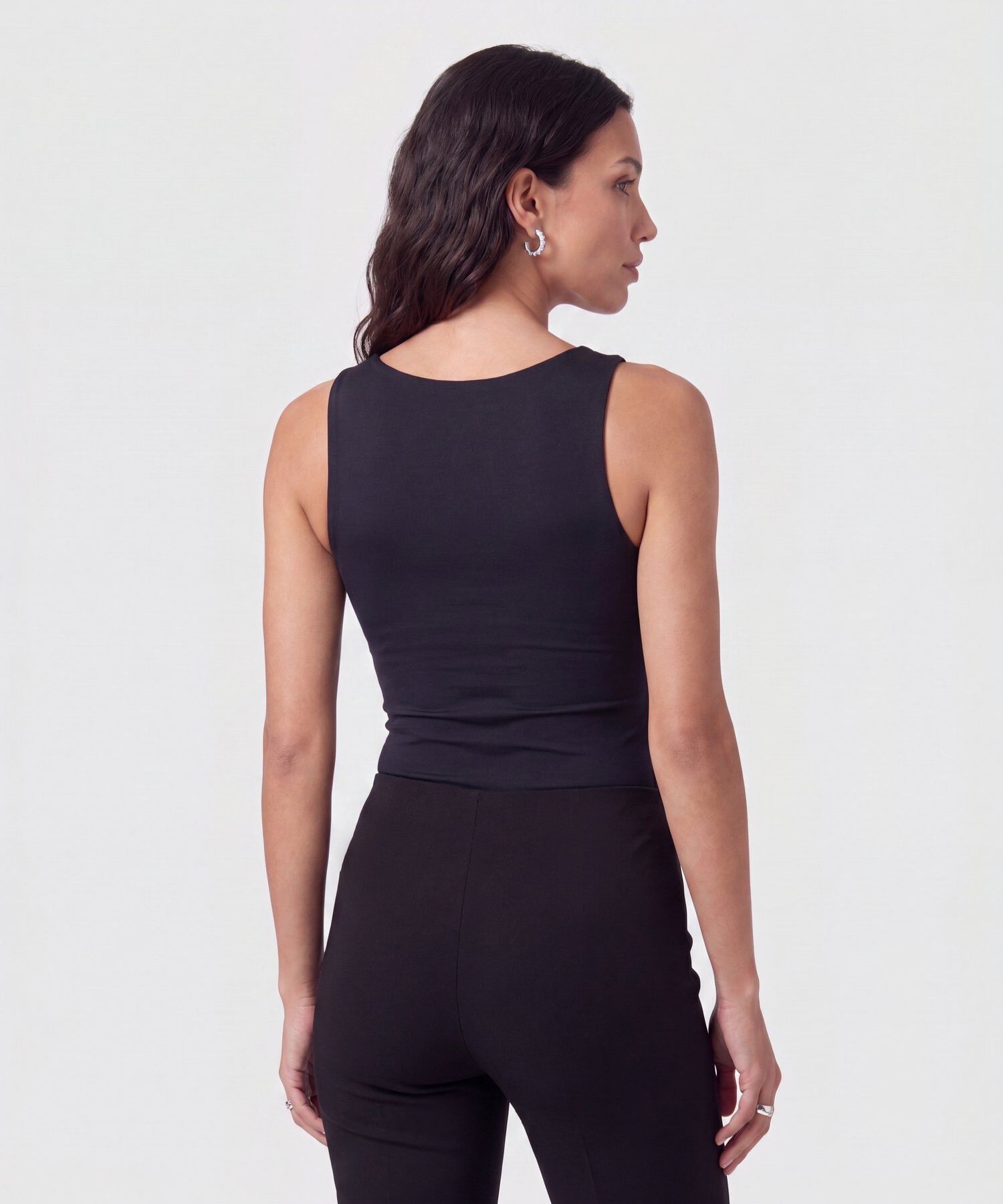 Top Sin Mangas Cuello U Para Mujer