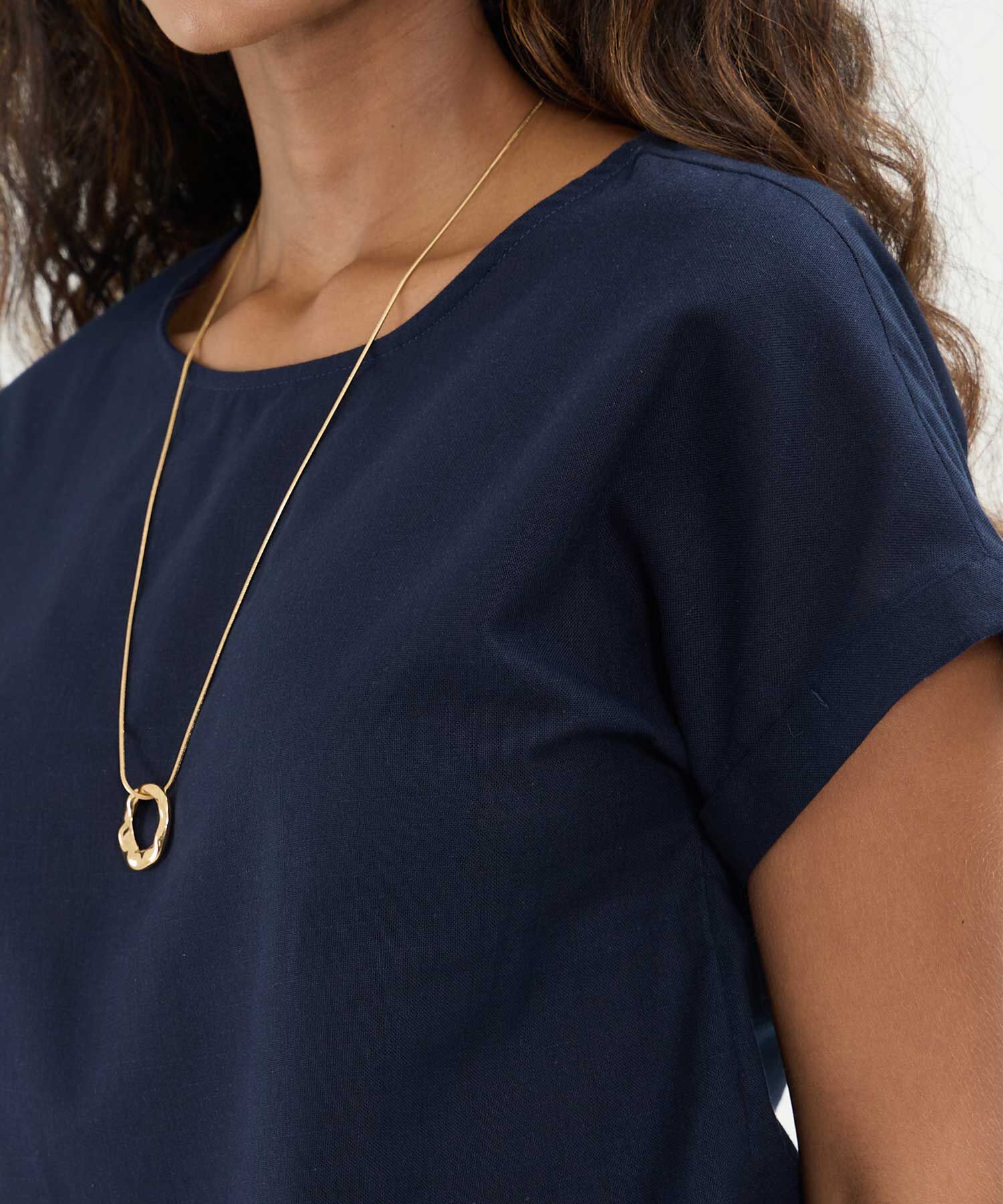 Blusa Con Doblez En Efecto Lino