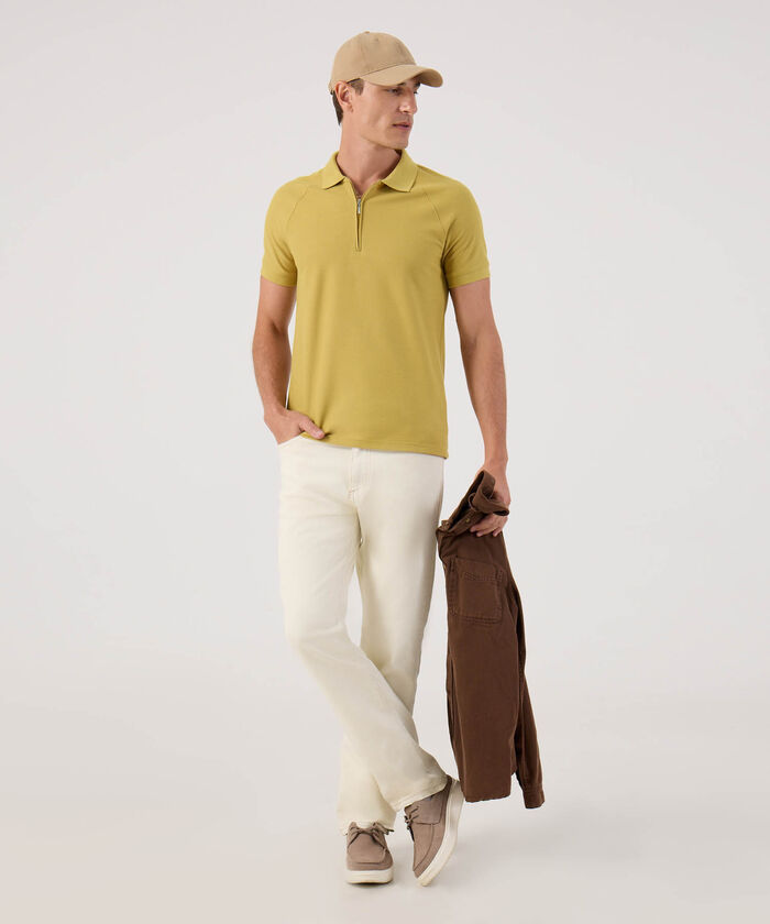 Polo Unicolor Con Cremallera