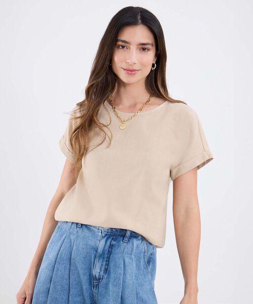 Blusa Manga Corta Unicolor image number null