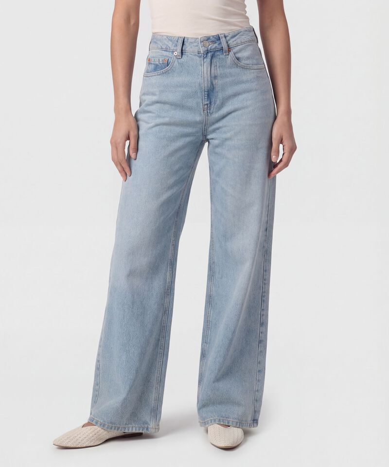 Jeans Wide Leg De Tiro Alto Para Mujer