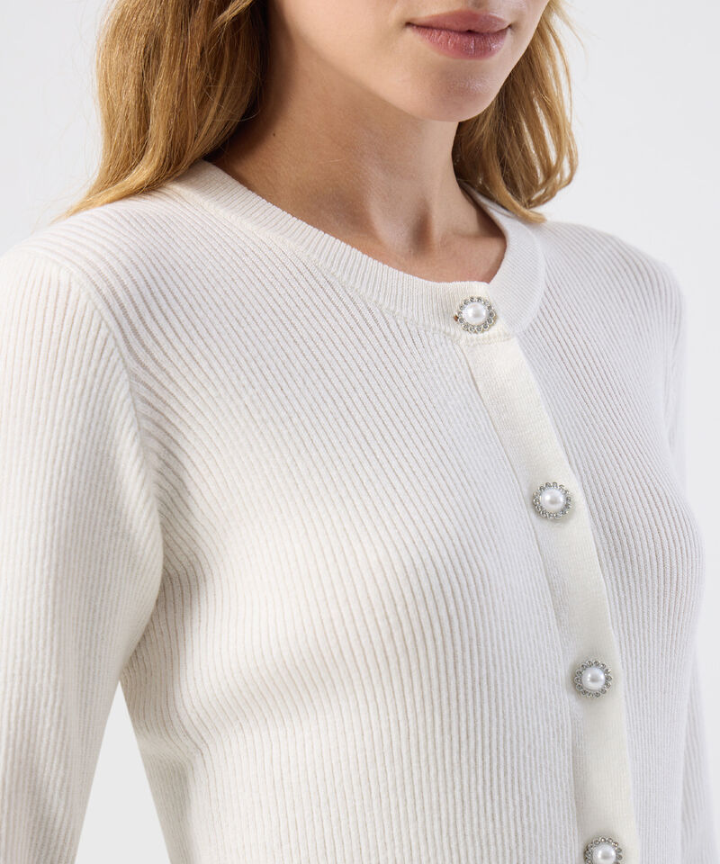 C&aacute;rdigan Mujer Tejido Acanalado Botones Joya