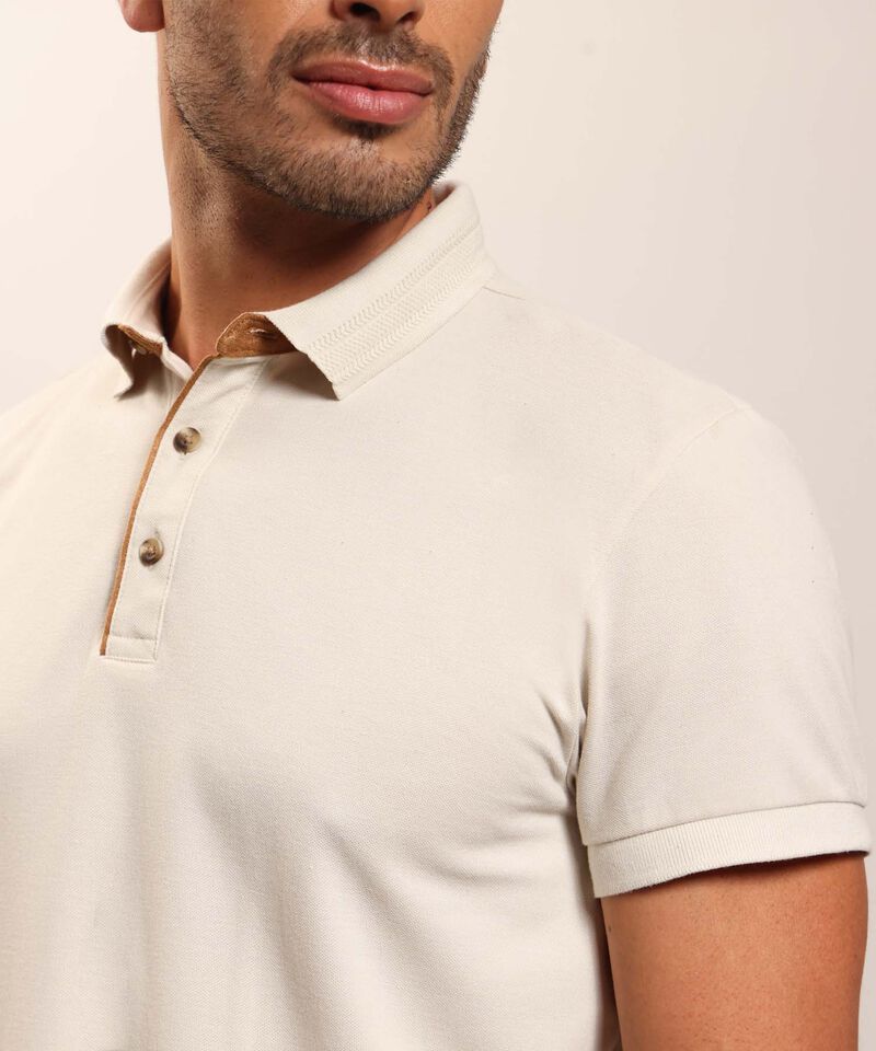 Polo De Botones Contraste Para Hombre