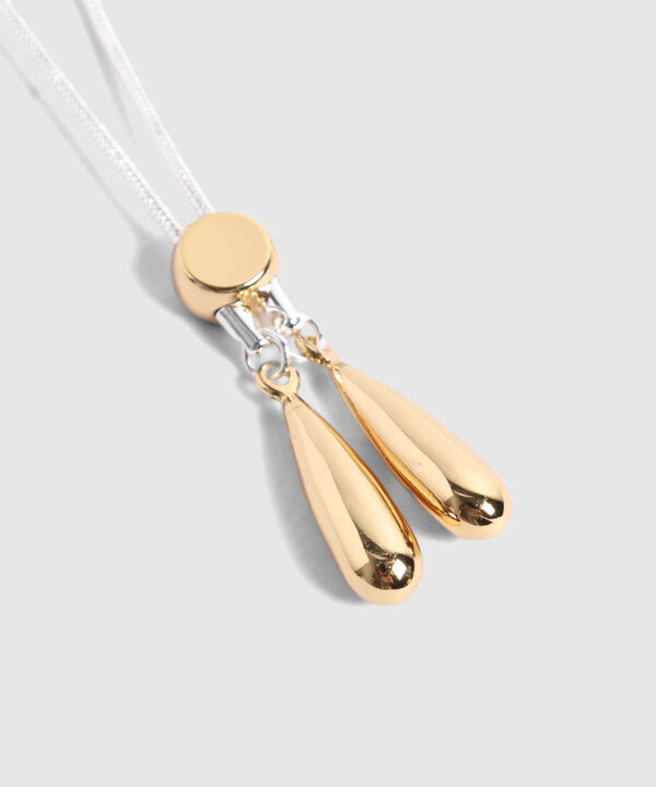 Collar Para Mujer Tipo Lazo con Gota Met&aacute;lica