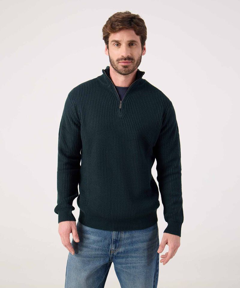 Buzo Cuello Alto Con Textura 