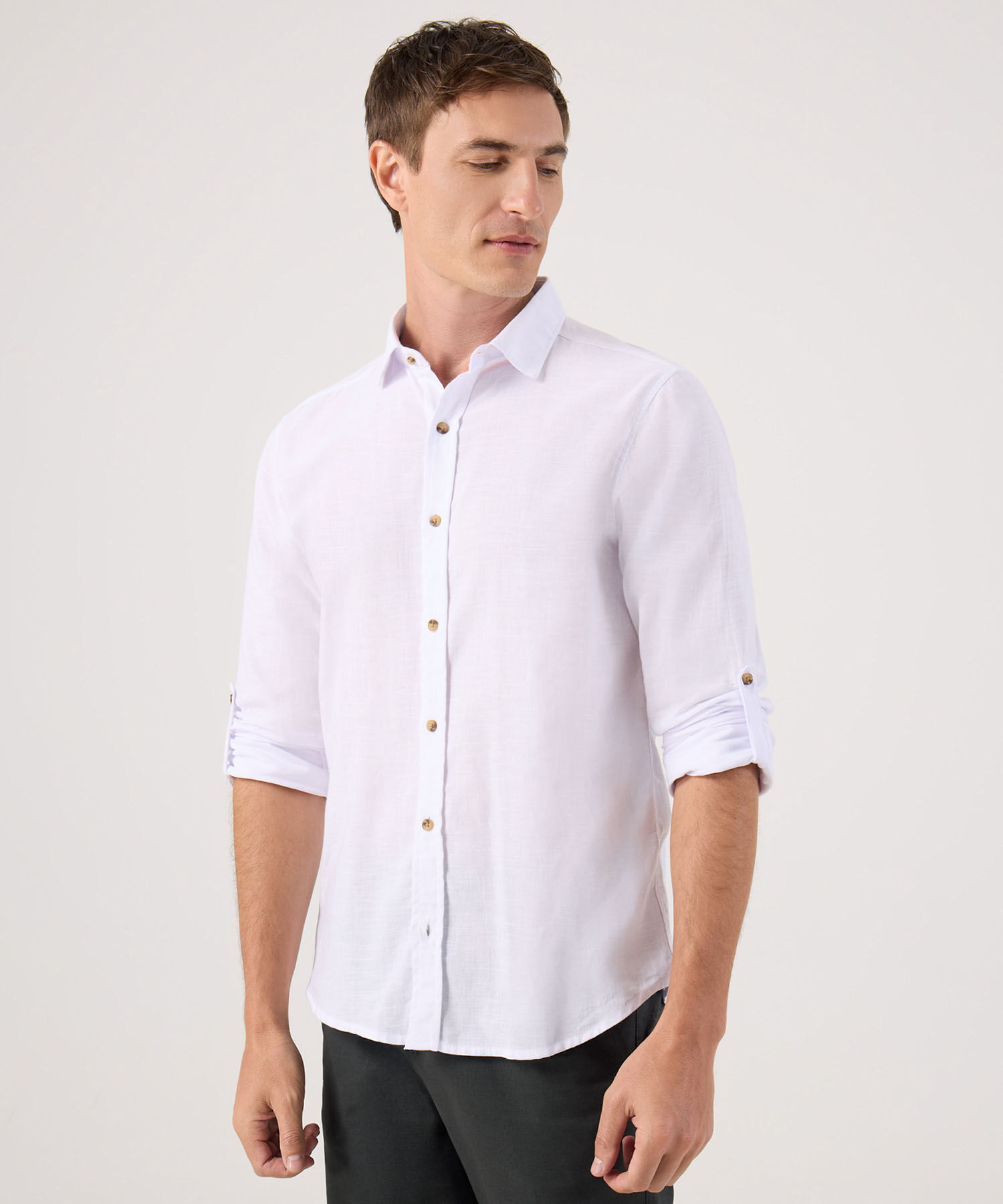 Camisa Manga Larga Con Charretera