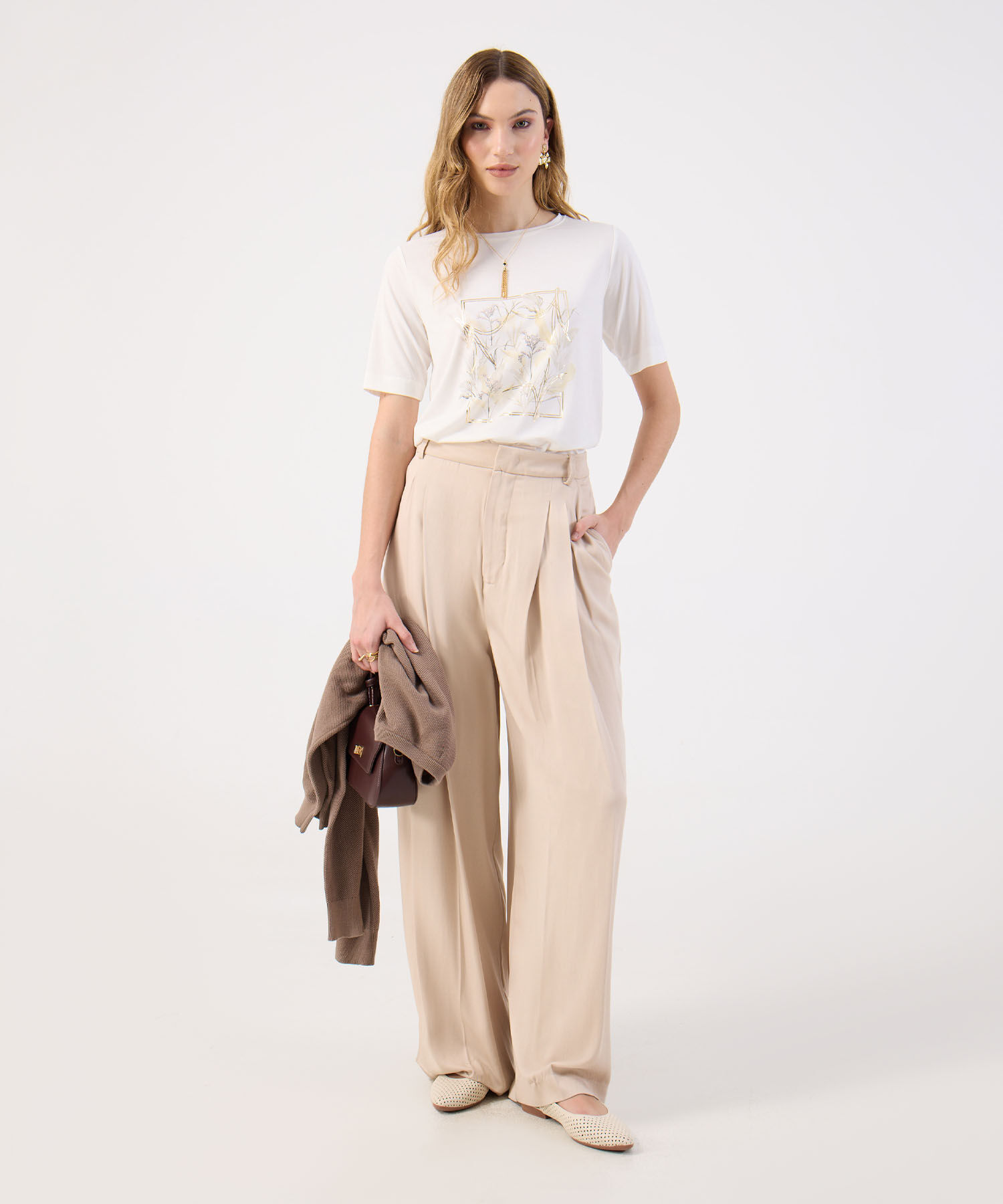 Camiseta Para Mujer Estampado Bot&aacute;nico