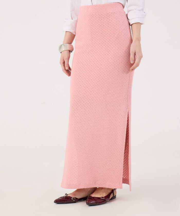 Falda Texturizada Con Abertura