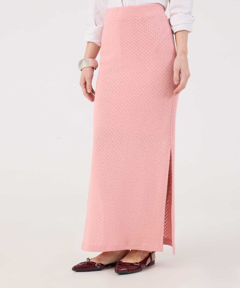 Falda Texturizada Con Abertura