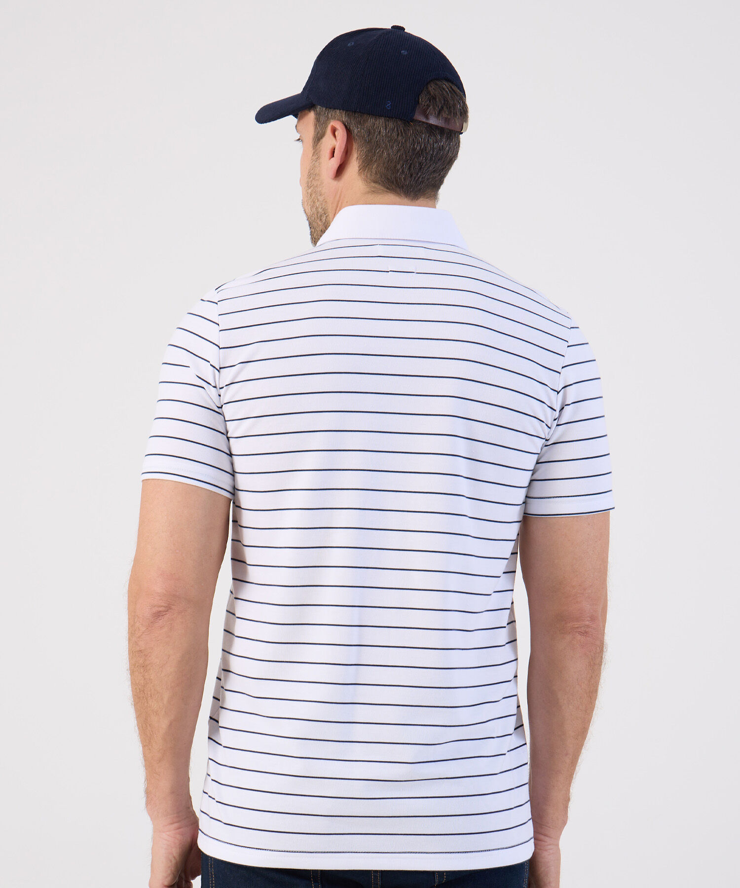 Polo De Rayas Con Bolsillo Para Hombre