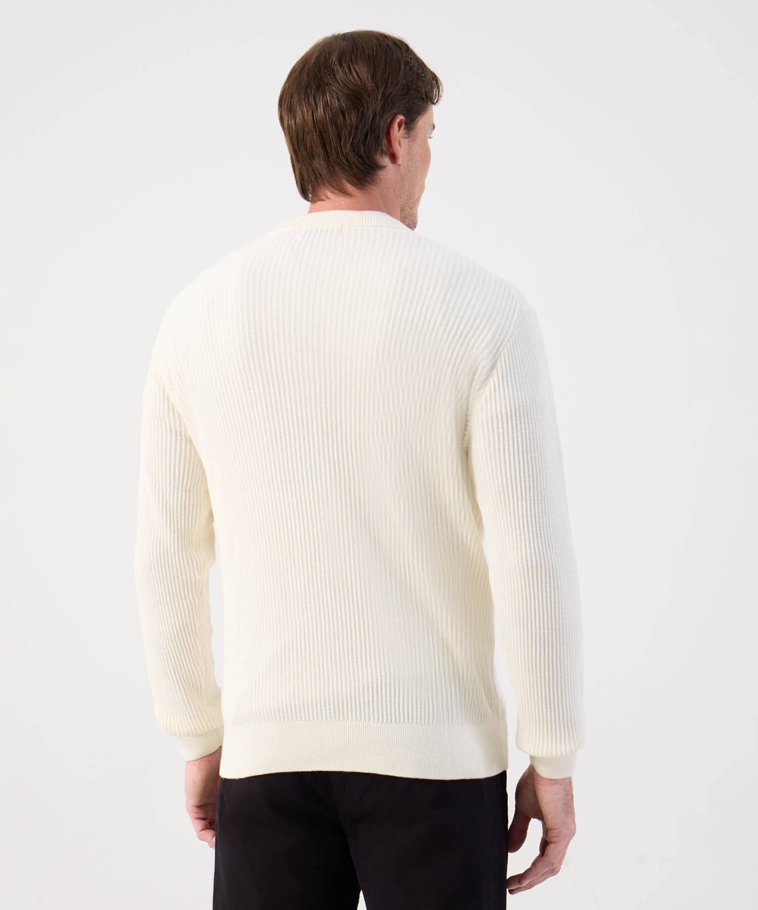 Buzo de Tejido Acanalado Cuello Redondo Para Hombre