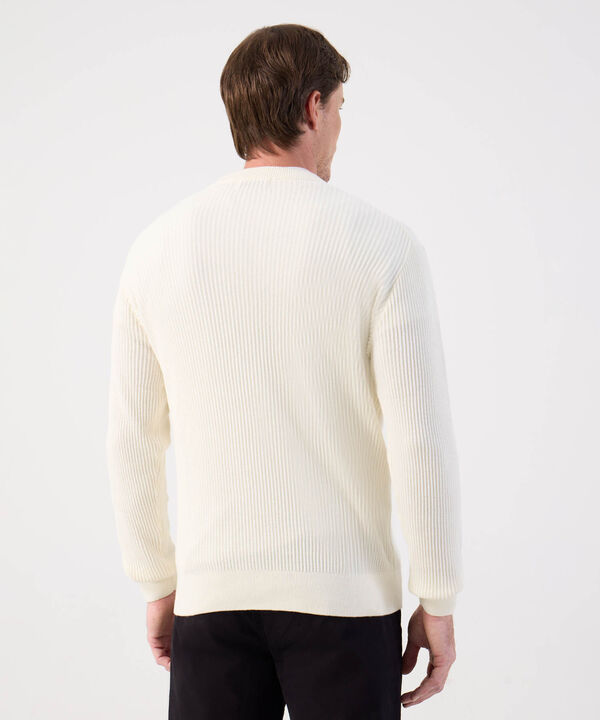 Buzo de Tejido Acanalado Cuello Redondo Para Hombre