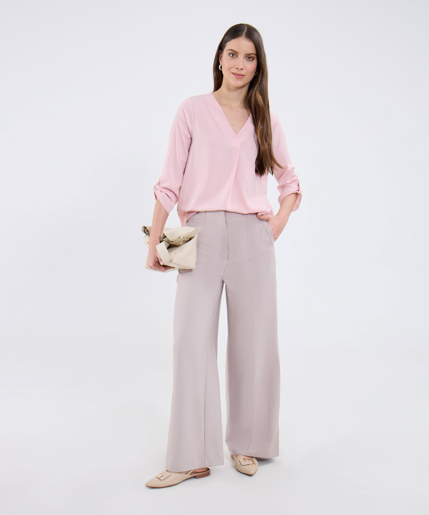 Blusa Manga ¾ Unicolor