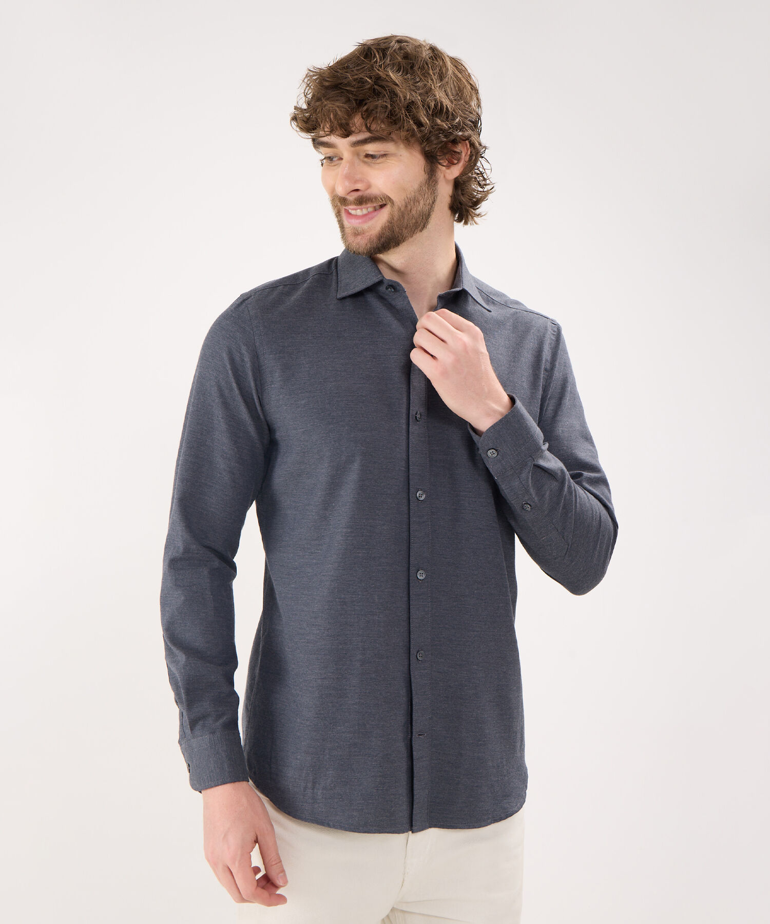 Camisa Manga Larga en Efecto Rústico