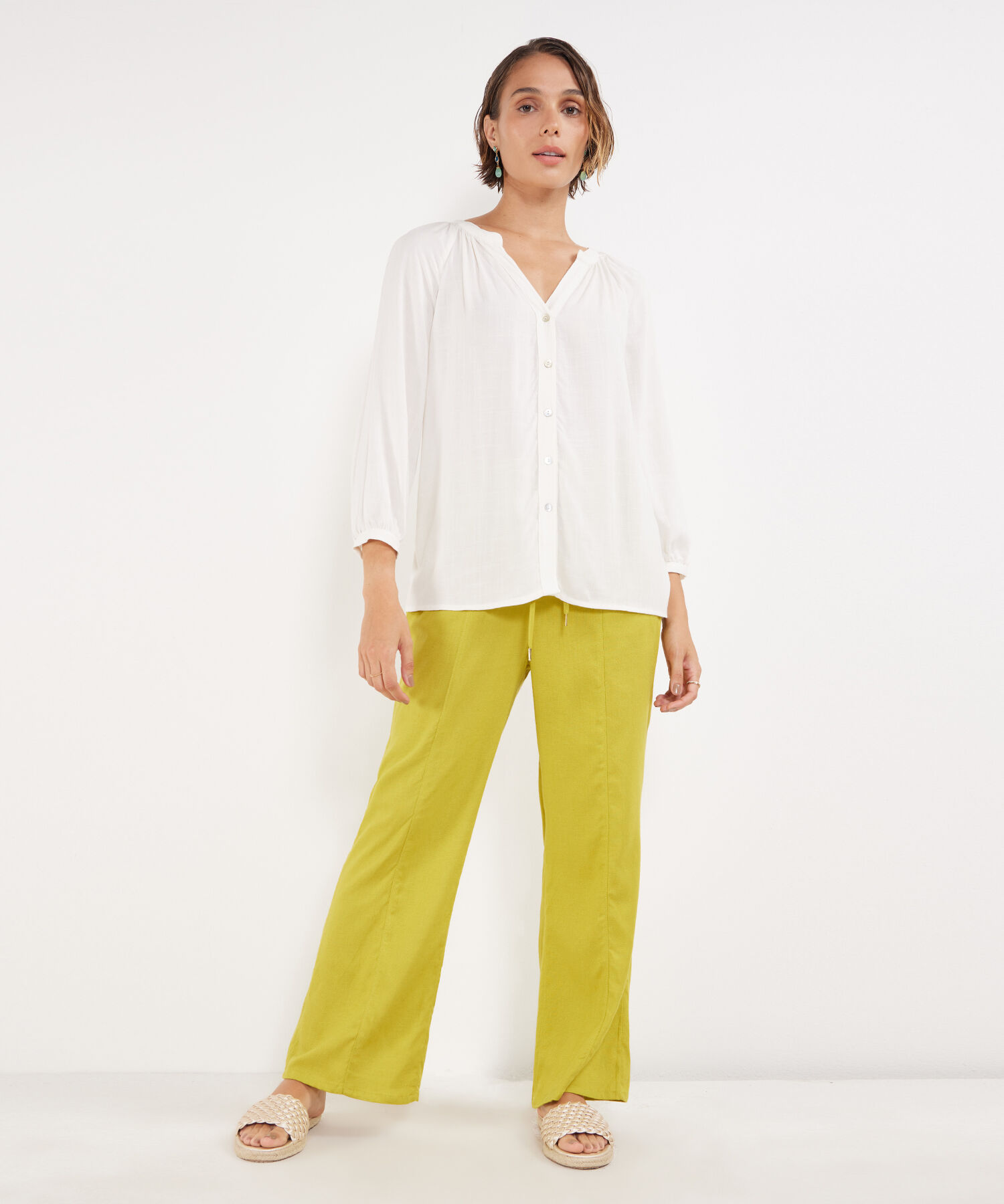 Blusa Manga 3/4 Cuello Neru Unicolor