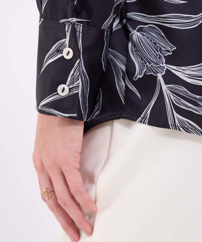 Camisa manga larga estampada para mujer