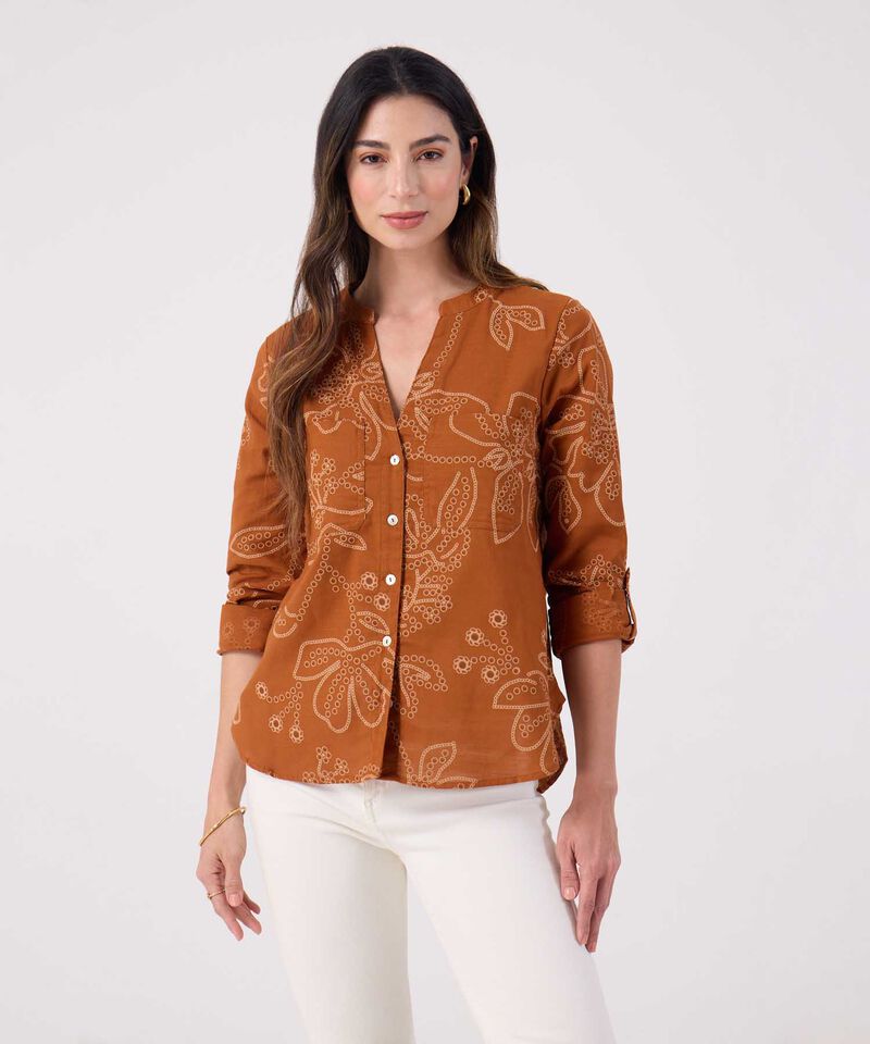 Blusa Texturizada Manga Larga 