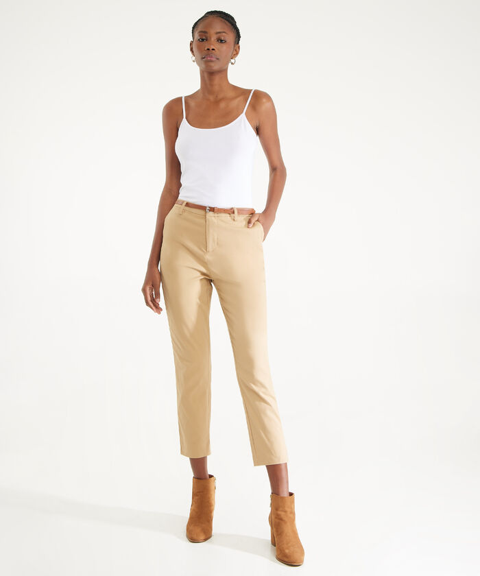 Pantal&oacute;n Chino Unicolor Con Cintur&oacute;n