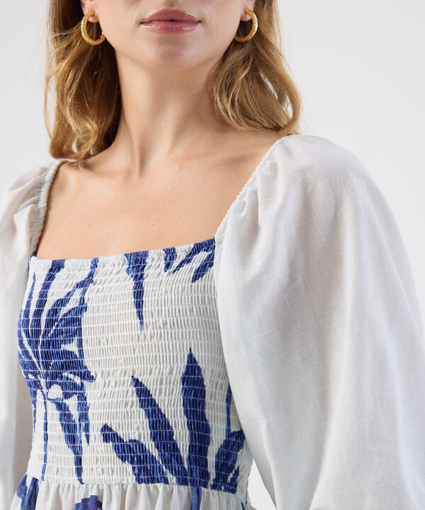 Vestido Para Mujer Escote Cuadrado Manga Abullonada