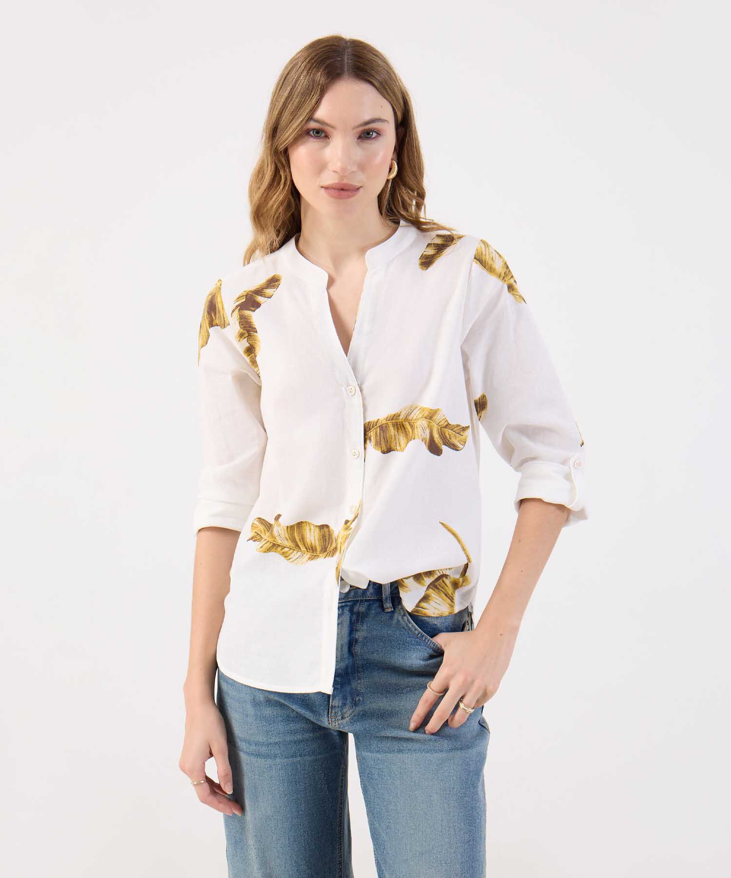 Blusa Para Mujer Estampada Cuello Ner&uacute;
