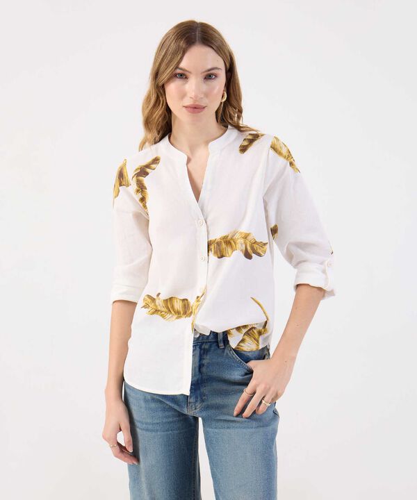 Blusa Para Mujer Estampada Cuello Ner&uacute;