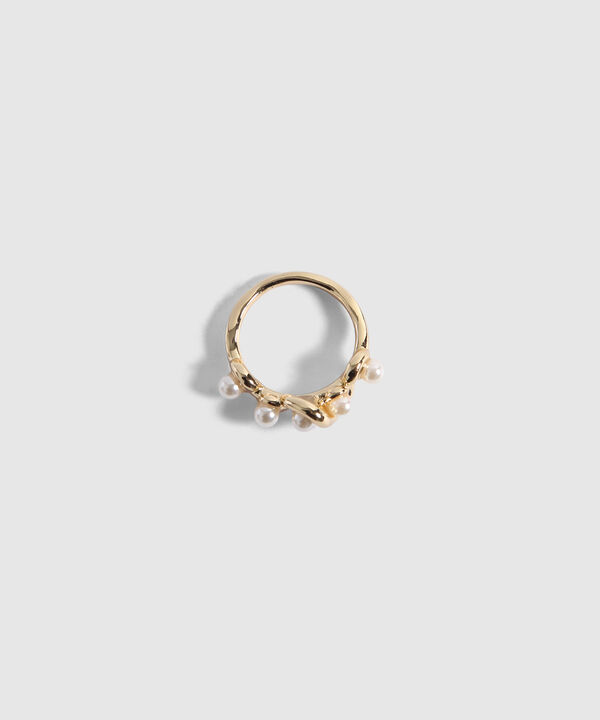 Anillo Dorado con Perlas