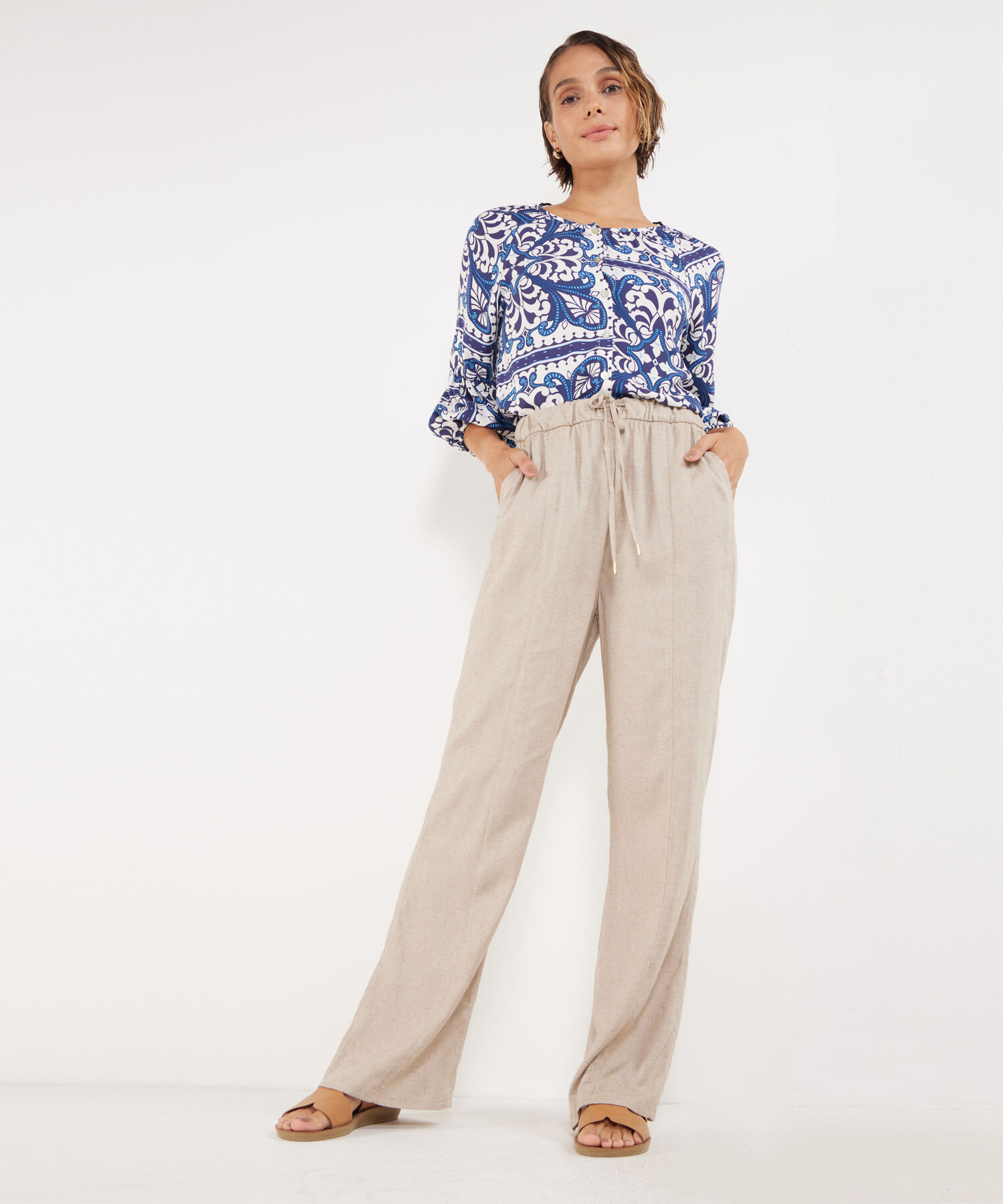 Pantal&oacute;n Bota Recta En Lino