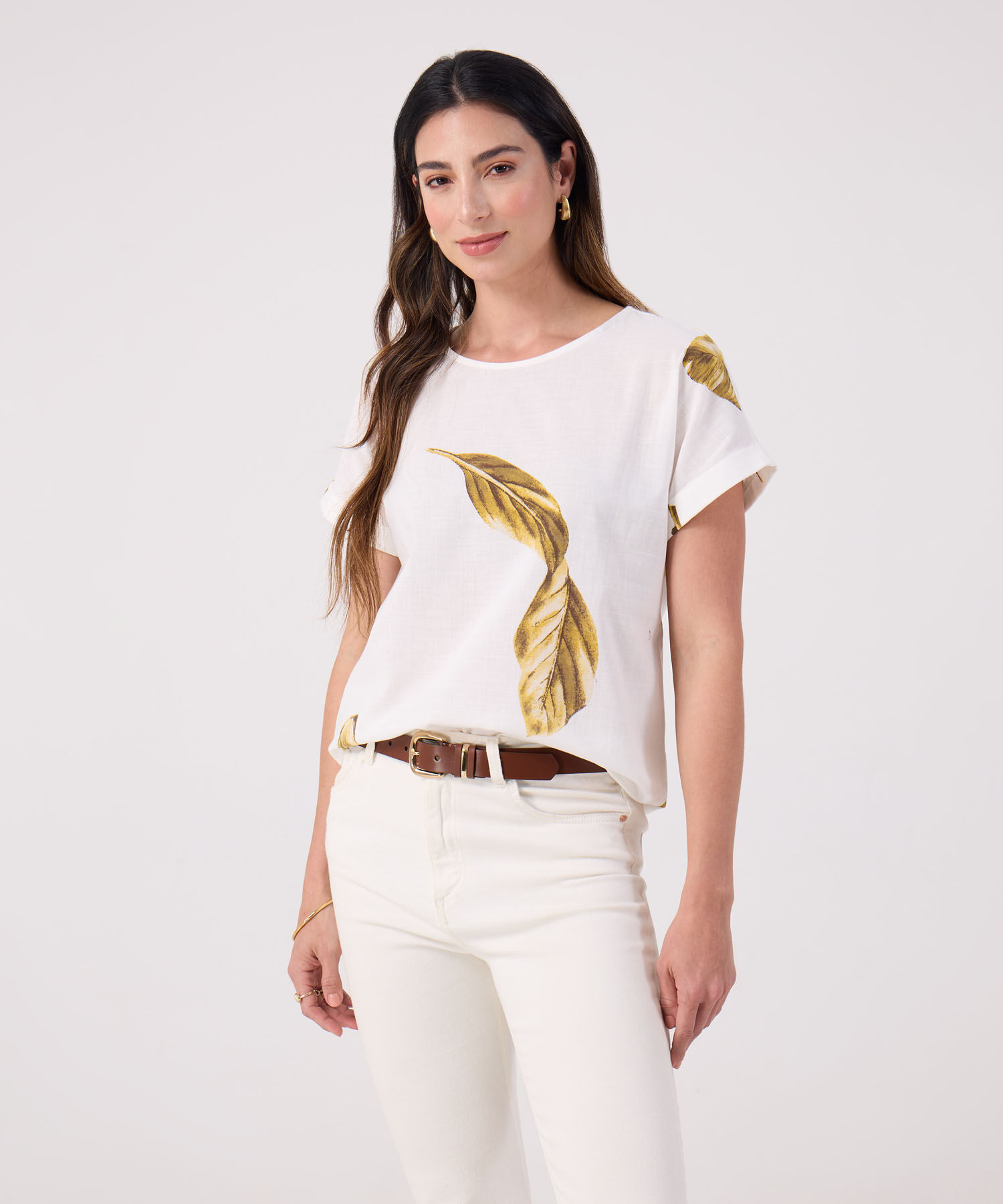 Blusa Estampada Cuello Redondo 