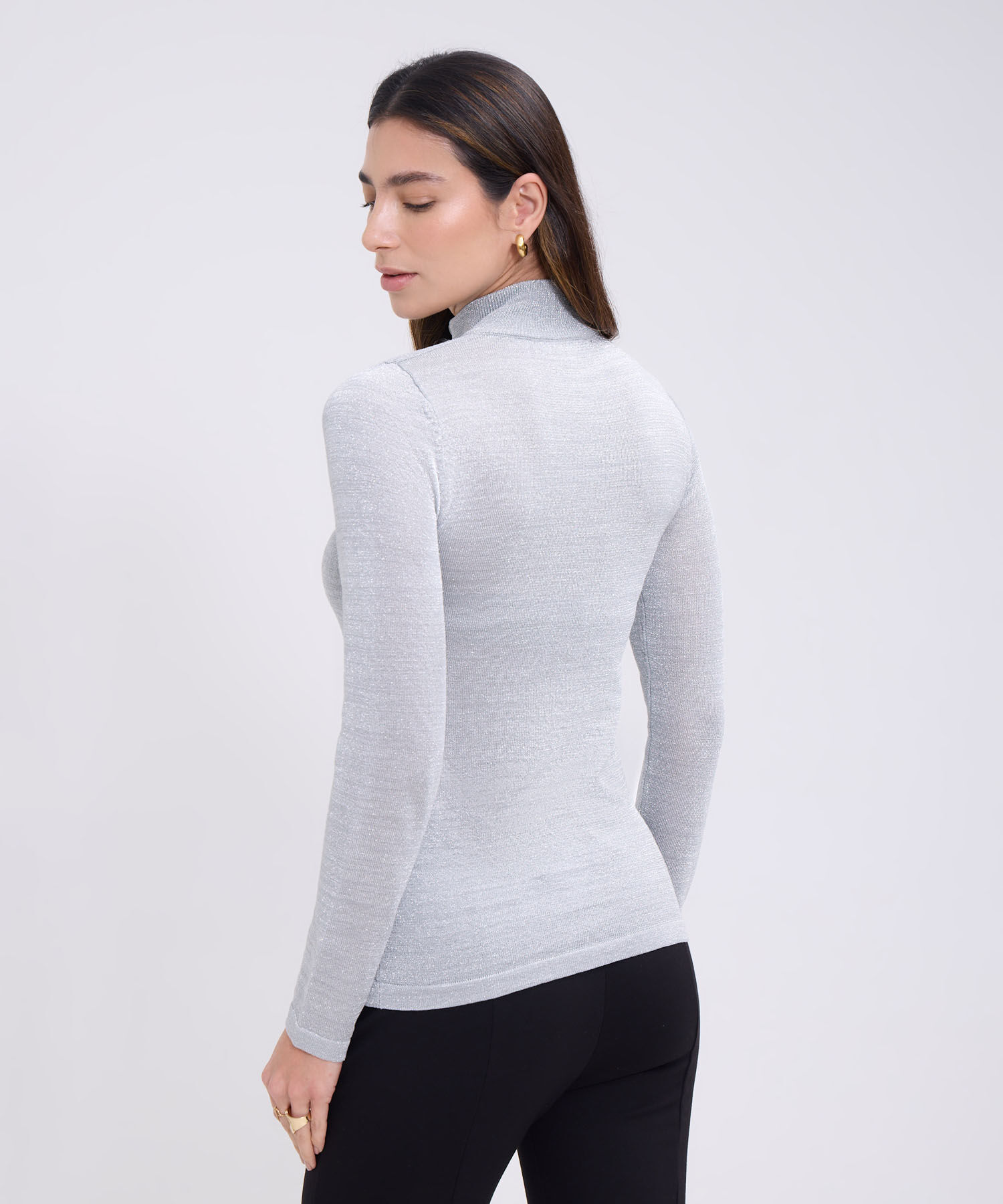 Saco cuello alto, manga larga para mujer