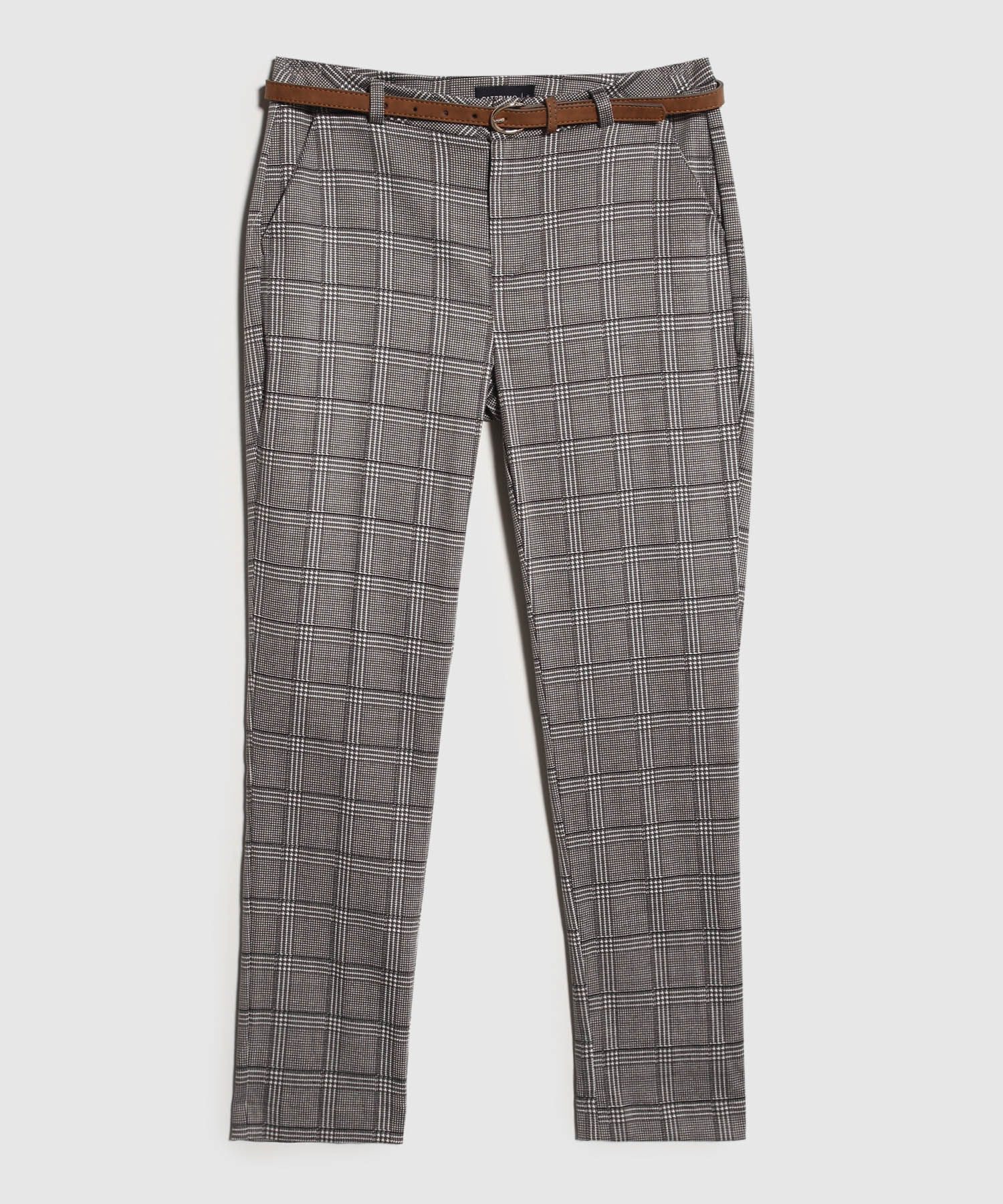 Pantalon Chino Estampado Con Cinturon
