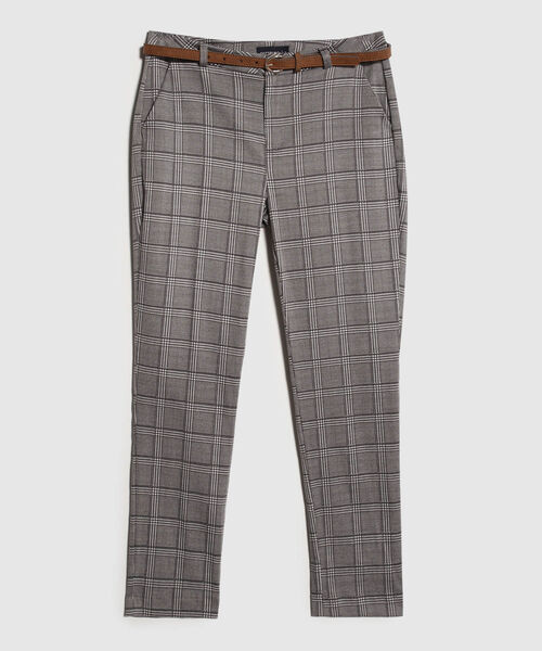Pantalon Chino Estampado Con Cinturon